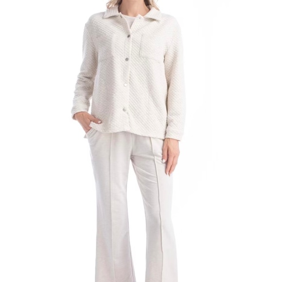 New Muk Luks Women’s 3 Piece Quilted Comfy Lounge Set Heather Oatmeal Large Tall - Picture 1 of 8